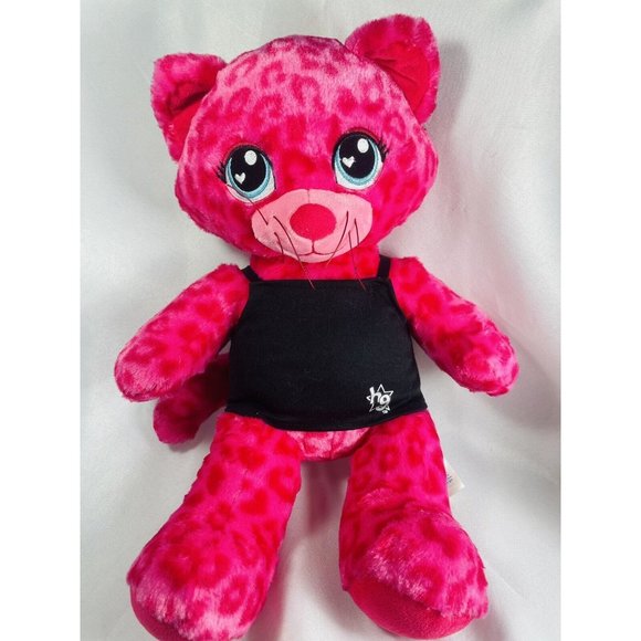16" BUILD A BEAR PINK Sweet Scent LEOPARD Spots CAT STUFFED ANIMAL PLUSH TOY BAB - Picture 1 of 11